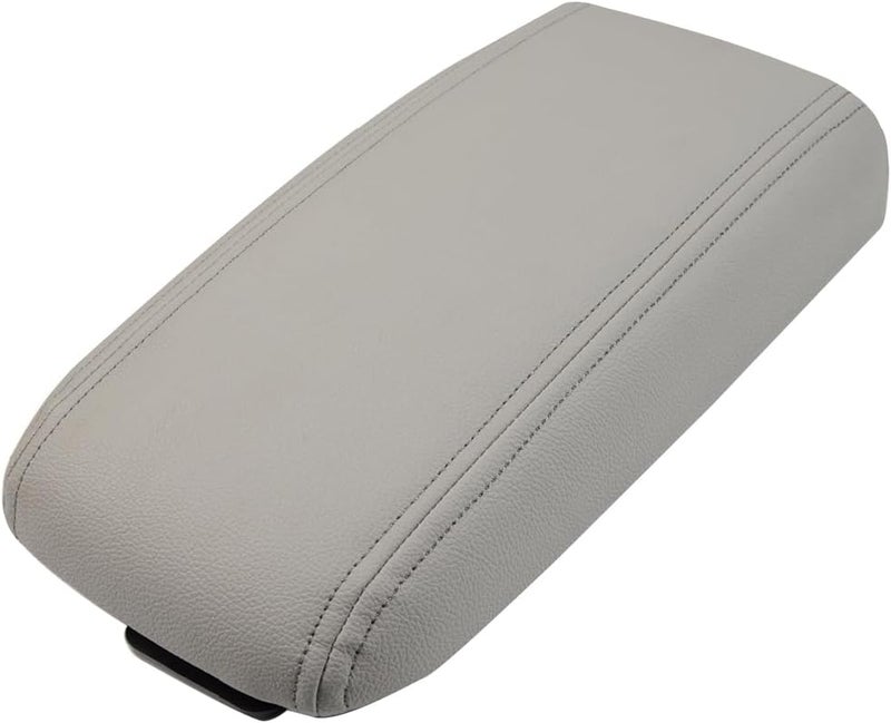 DOTCOM Leather Center Console Lid Armrest Assembly w/Latch Compatible with 2006 2007 2008 2009 Chevy Trailblazer GMC Envoy Isuzu Ascender Buick Rainier Oldsmobile Bravada Gray - Image 1